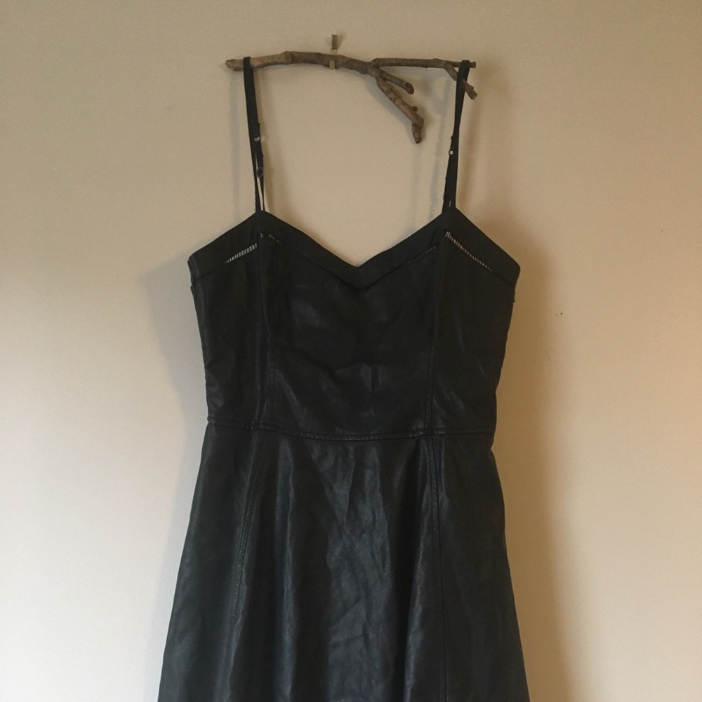 Faux-leather dress